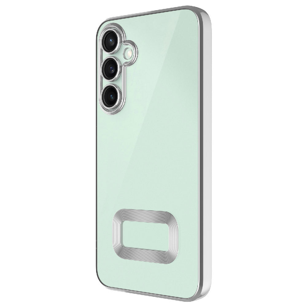 Galaxy A36 Kılıf Kamera Korumalı Logo Gösteren Zore Omega Kapak Gümüş