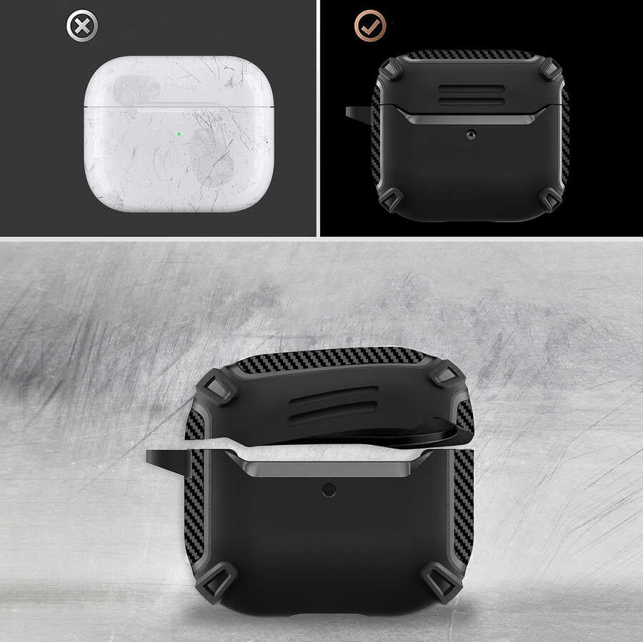 Apple Airpods 3. Nesil Kılıf Zore Airbag 26 Silikon Siyah