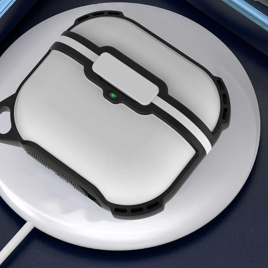 Apple Airpods 3. Nesil Zore Airbag 16 Silikon 1-1 Su Geçirmez Kılıf Beyaz