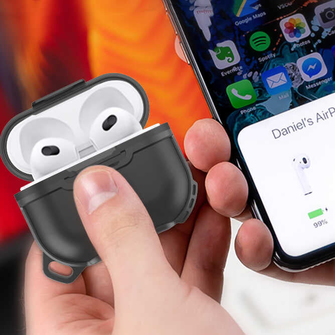 Apple Airpods 3. Nesil Zore Airbag 16 Silikon 1-1 Su Geçirmez Kılıf Siyah