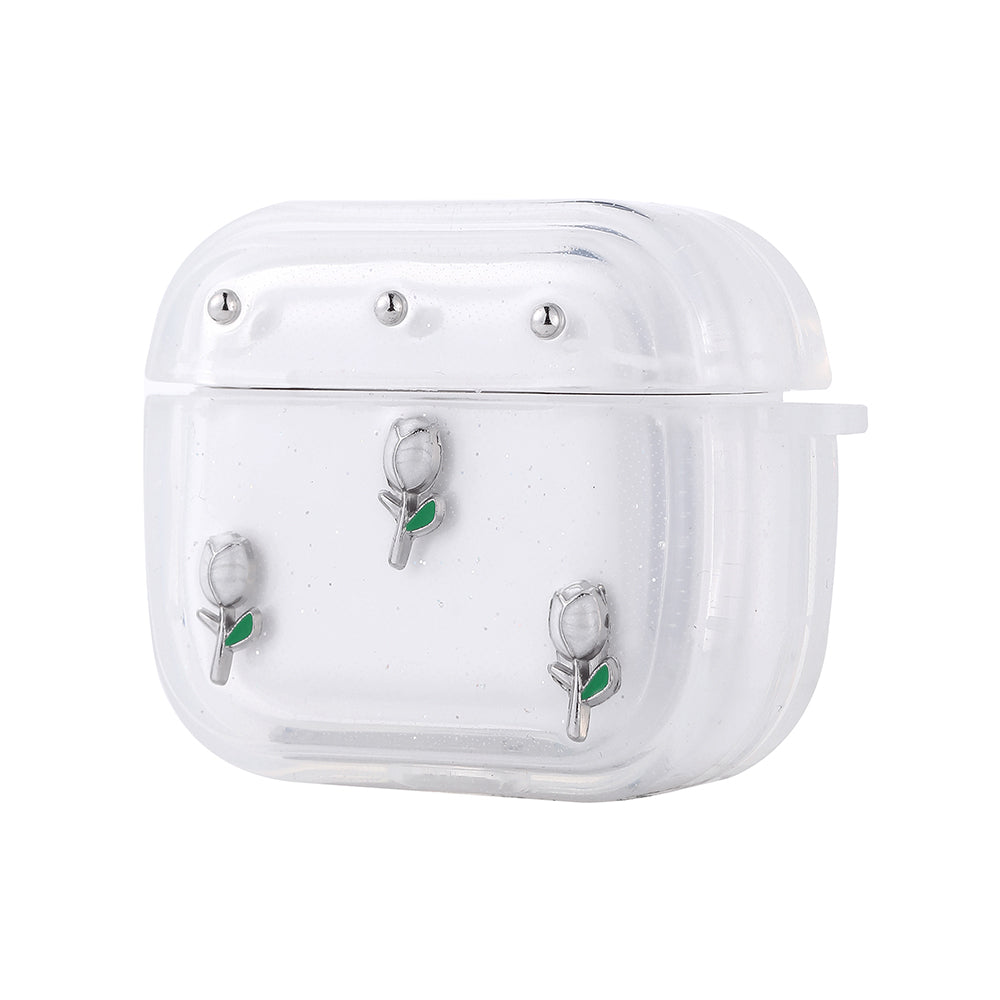 Apple Airpods 3rd Generation Zore Airbag 44 Airbag Design Glitter Transparent Polar Case Tulip