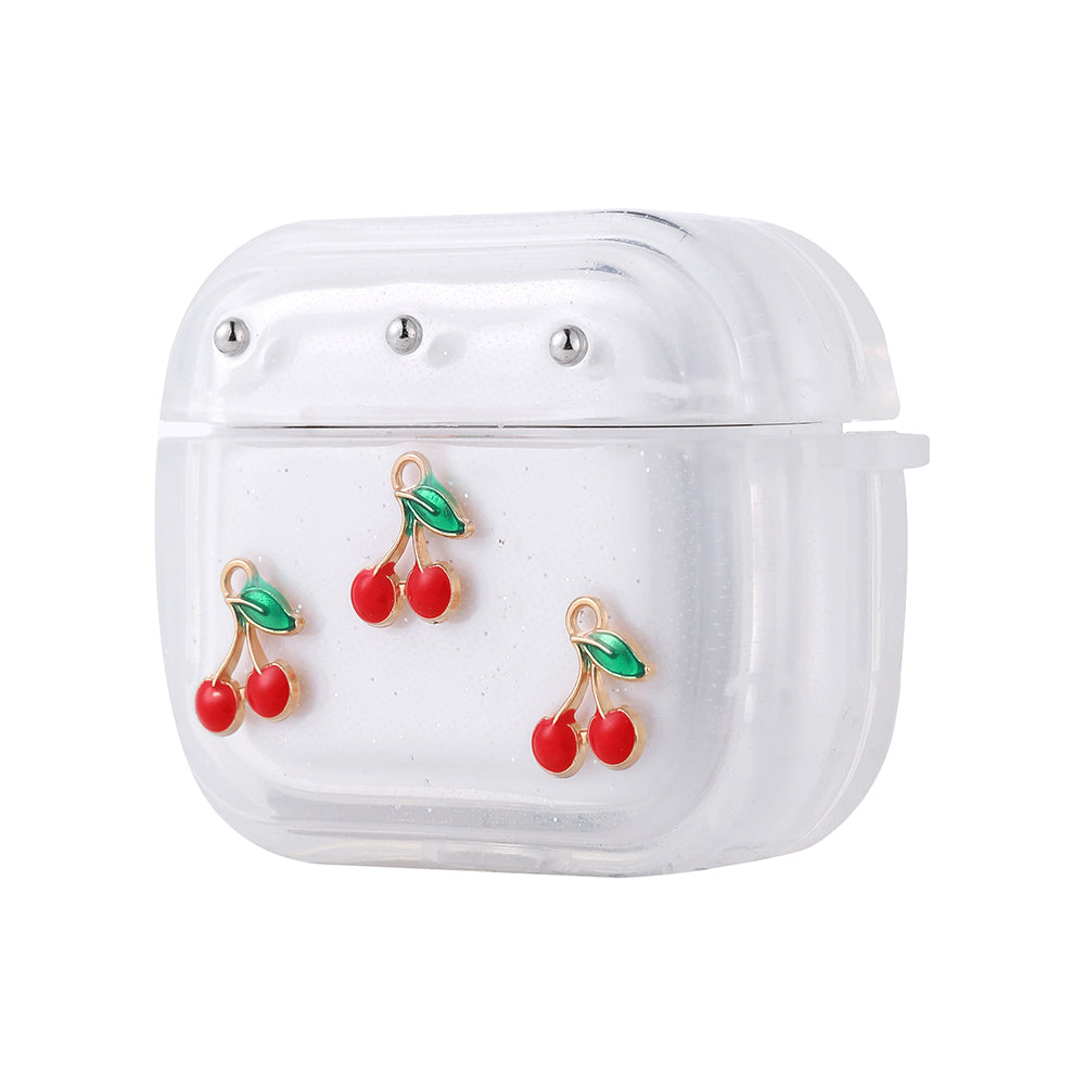 Apple Airpods 3rd Generation Zore Airbag 44 Airbag Design Glitter Transparent Polar Case Cherry