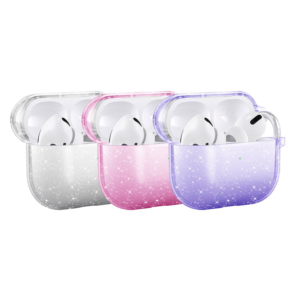 Apple Airpods 3rd Generation Zore Allstar Airbag 32 Shining Glitter Transparent Colorful Case Purple