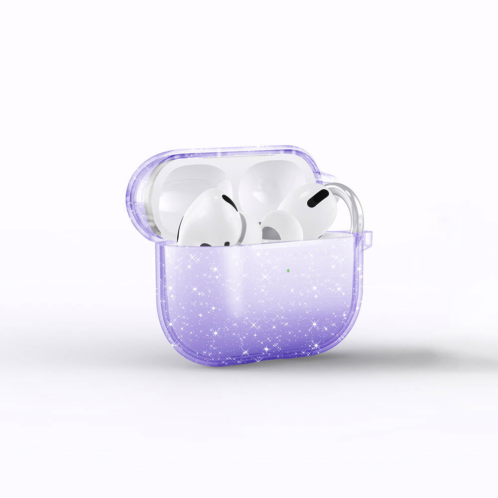 Apple Airpods 3rd Generation Zore Allstar Airbag 32 Shining Glitter Transparent Colorful Case Purple