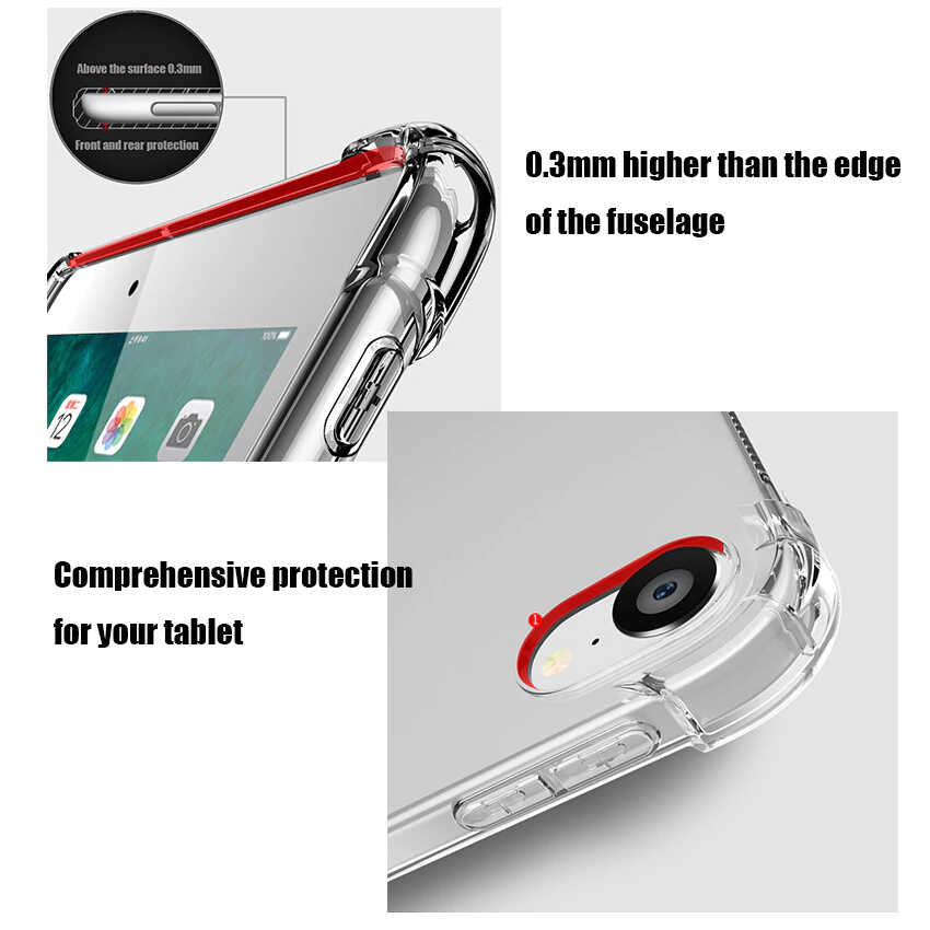 Apple iPad 10.2 2021 (9.Nesil) Kılıf Zore Tablet Nitro Anti Shock Silikon Kapak Renksiz