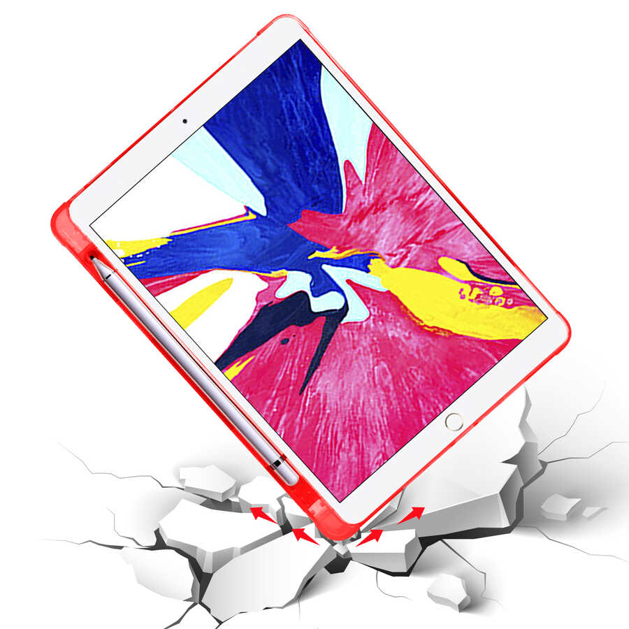 Apple iPad 10.2 2021 (9.Nesil) Kılıf Zore Tri Folding Kalem Bölmeli Standlı Kılıf Gri