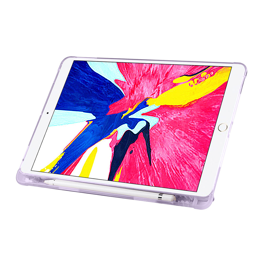 Apple iPad 10.2 2021 (9.Nesil) Kılıf Zore Tri Folding Kalem Bölmeli Standlı Kılıf Gri