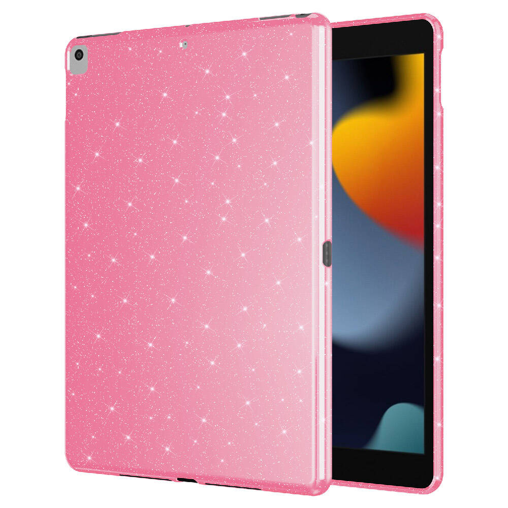 Apple iPad 10.2 2021 (9.Nesil) Simli Parlak Görünümlü Zore Tablet Koton Kılıf Lila