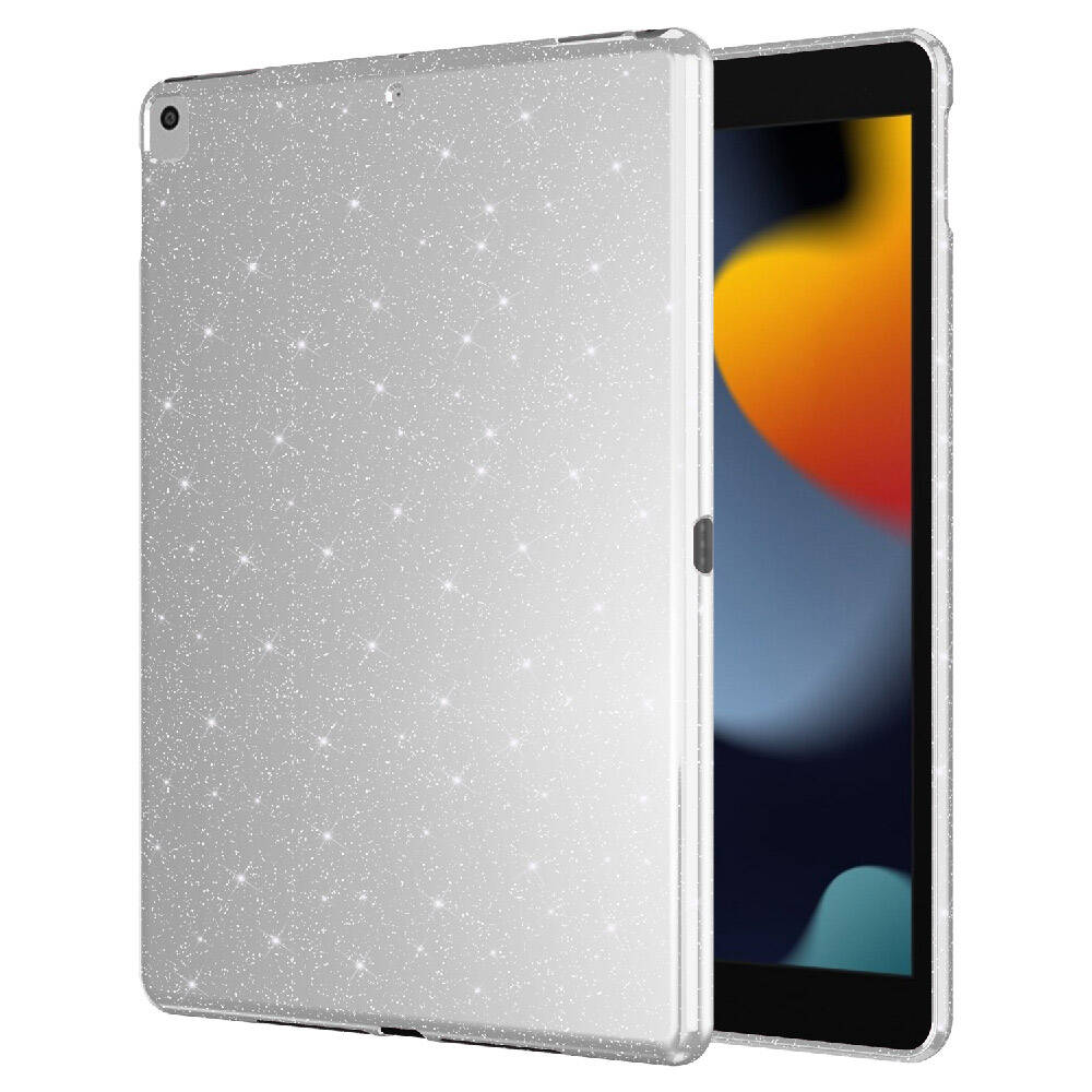 Apple iPad 10.2 2021 (9.Nesil) Simli Parlak Görünümlü Zore Tablet Koton Kılıf Lila