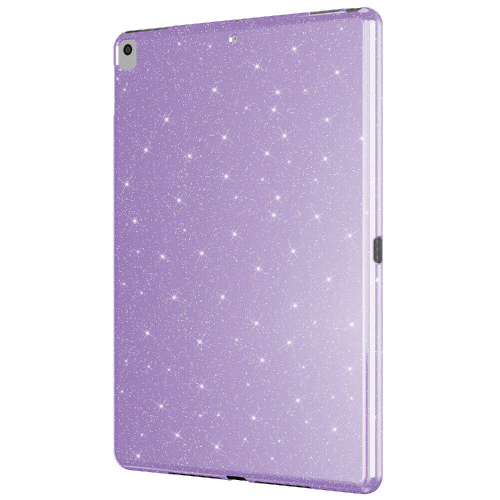 Apple iPad 10.2 2021 (9.Nesil) Simli Parlak Görünümlü Zore Tablet Koton Kılıf Lila