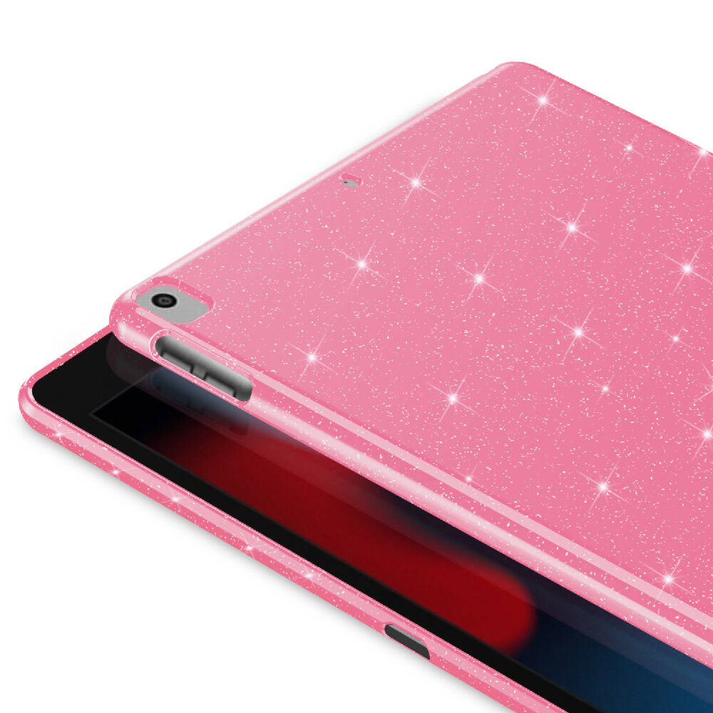 Apple iPad 10.2 (8th Generation) Glittery Shiny Zore Tablet Cotton Case Silver