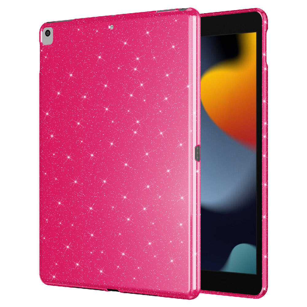 Apple iPad 10.2 (8th Generation) Glittery Shiny Zore Tablet Cotton Case Silver