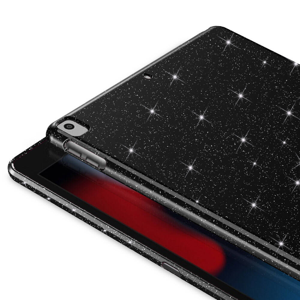 Apple iPad 10.2 (8th Generation) Glittery Shiny Zore Tablet Cotton Case Silver