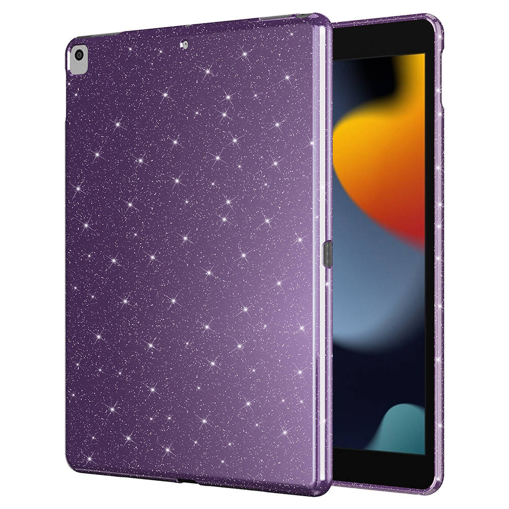 Apple iPad 10.2 (8th Generation) Glittery Shiny Zore Tablet Cotton Case Silver