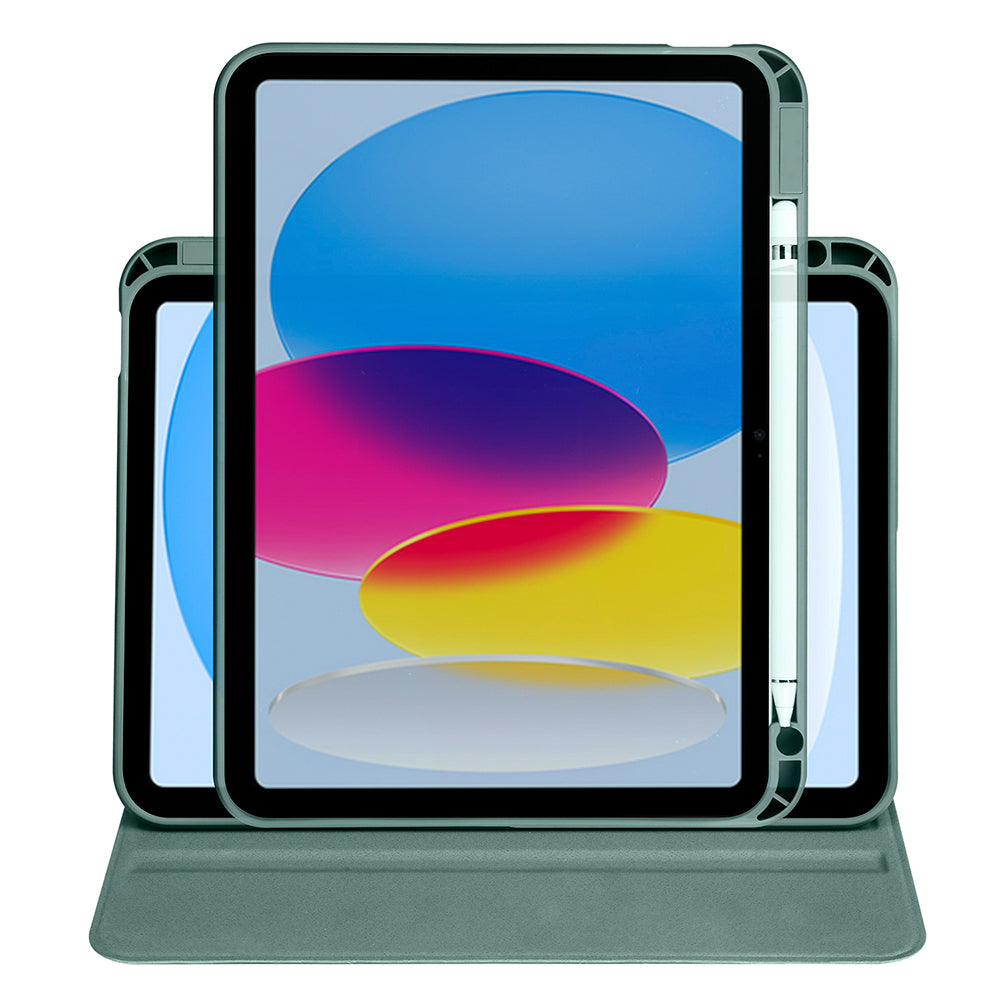 Apple iPad 10.9 2022 (10.Nesil) Kılıf Zore Termik Kalem Bölmeli Dönebilen Standlı Kılıf Gri