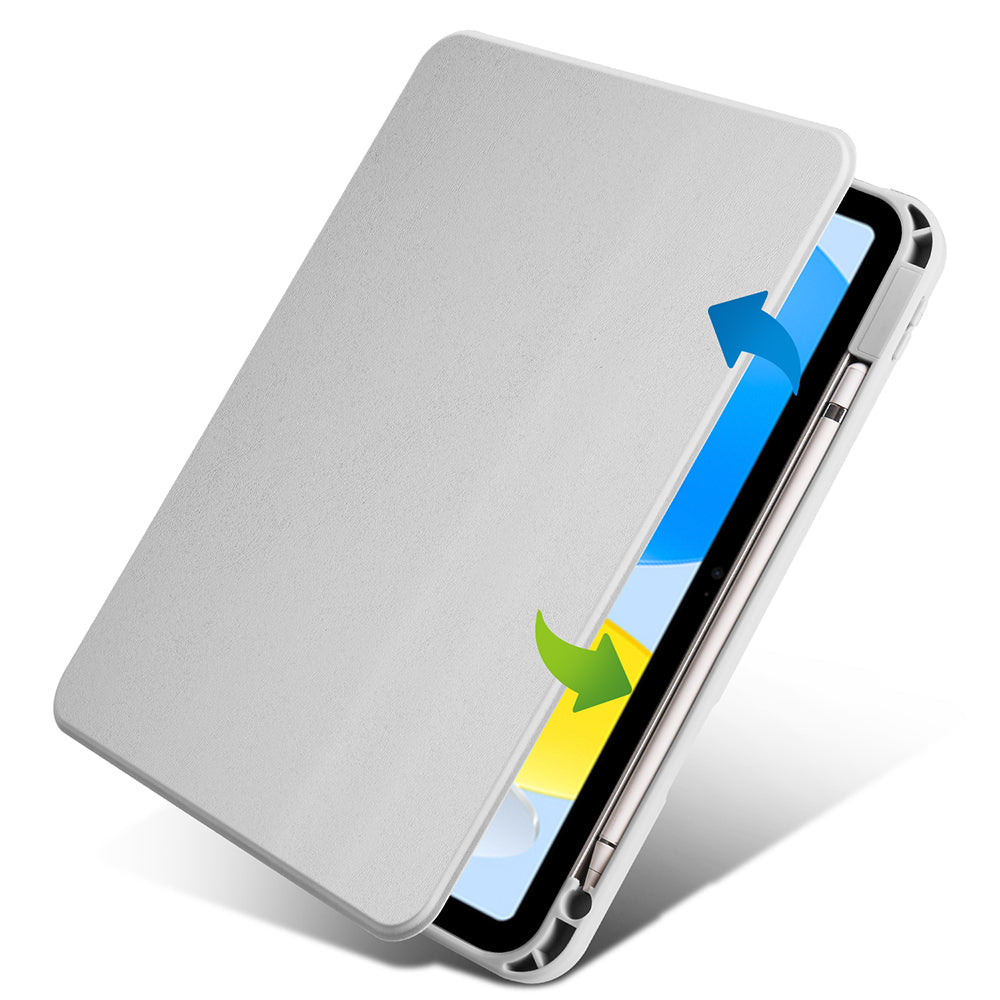 Apple iPad 10.9 2022 (10.Nesil) Kılıf Zore Termik Kalem Bölmeli Dönebilen Standlı Kılıf Mavi