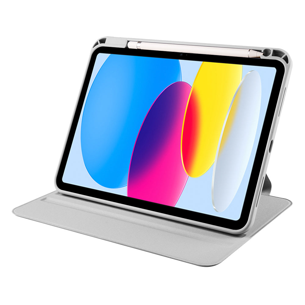 Apple iPad 10.9 2022 (10.Nesil) Kılıf Zore Termik Kalem Bölmeli Dönebilen Standlı Kılıf Lavendery Gray