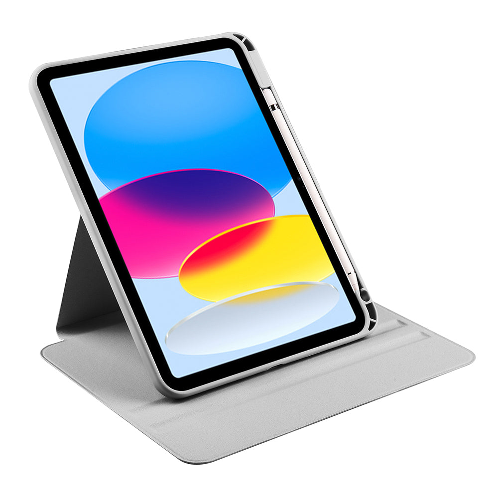 Apple iPad 10.9 2022 (10.Nesil) Kılıf Zore Termik Kalem Bölmeli Dönebilen Standlı Kılıf Gri