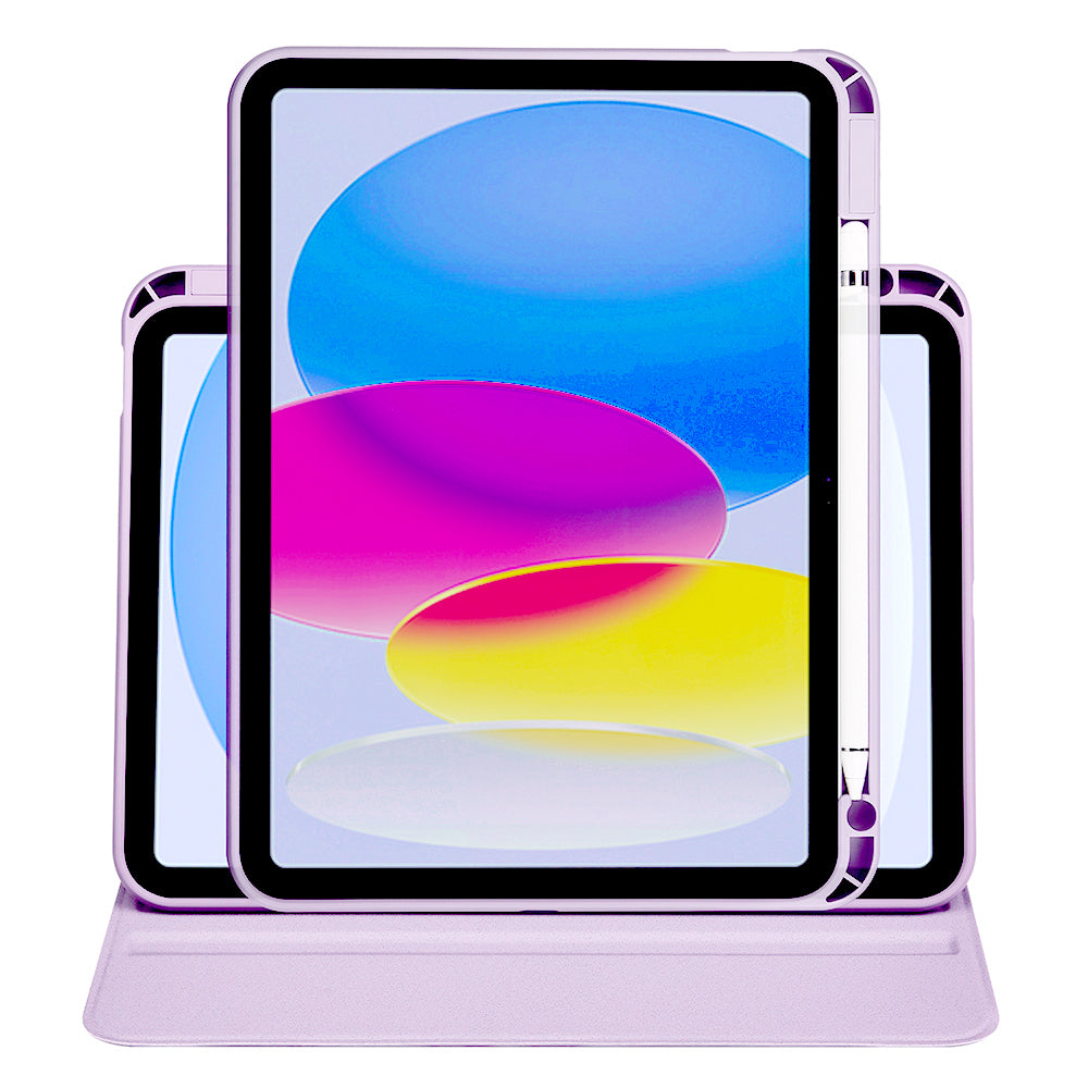 Apple iPad 10.9 2022 (10.Nesil) Kılıf Zore Termik Kalem Bölmeli Dönebilen Standlı Kılıf Lila