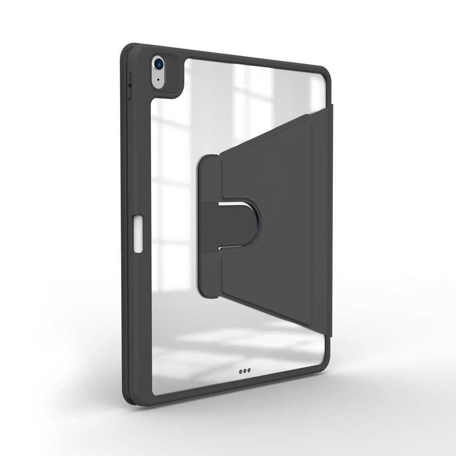 Apple iPad 11.Nesil 2025 Kılıf Zore Nayn Dönebilen Standlı Kılıf Siyah
