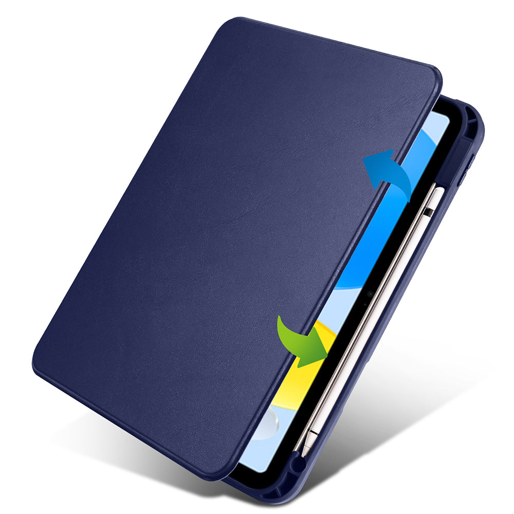 Apple iPad 11.Nesil 2025 Kılıf Zore Termik Kalem Bölmeli Dönebilen Standlı Kılıf Lavendery Gray