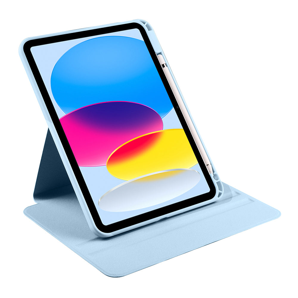 Apple iPad 11.Nesil 2025 Kılıf Zore Termik Kalem Bölmeli Dönebilen Standlı Kılıf Lavendery Gray