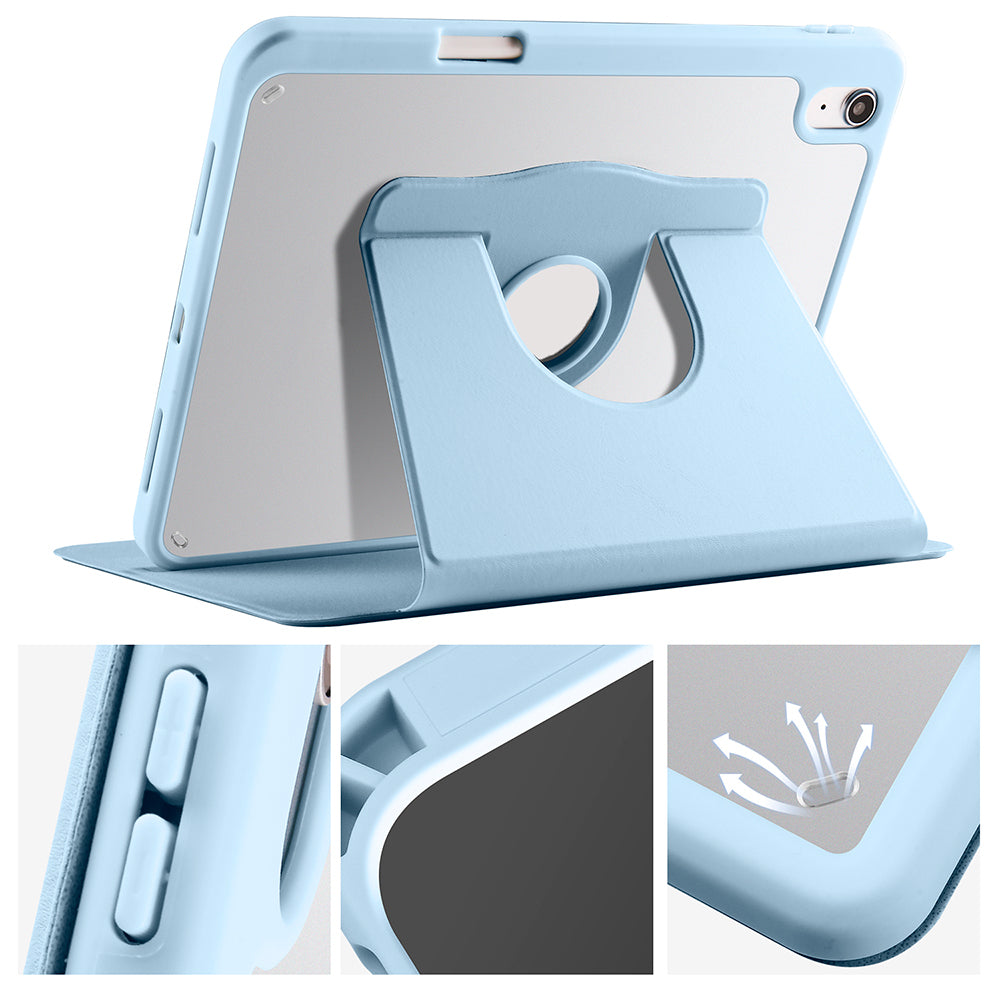 Apple iPad 11.Nesil 2025 Kılıf Zore Termik Kalem Bölmeli Dönebilen Standlı Kılıf Pembe
