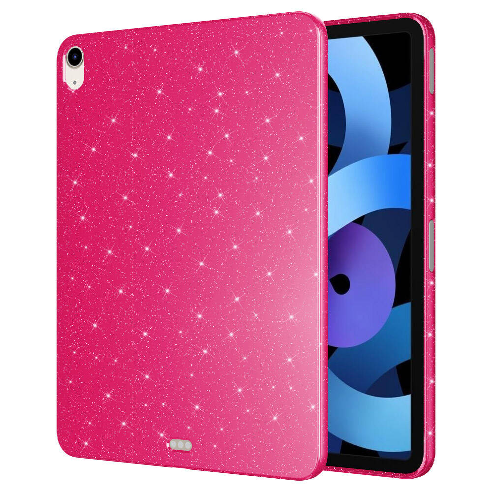 Apple iPad Air 10.9 2020 (4 Nesil) Simli Parlak Görünümlü Zore Tablet Koton Kılıf Pembe