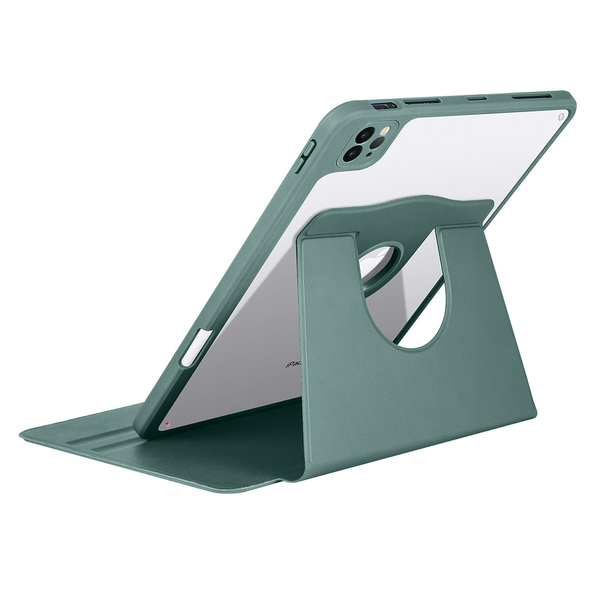 Apple iPad Air 10.9 2020 (4.Nesil) Kılıf Zore Termik Kalem Bölmeli Dönebilen Standlı Kılıf Pembe