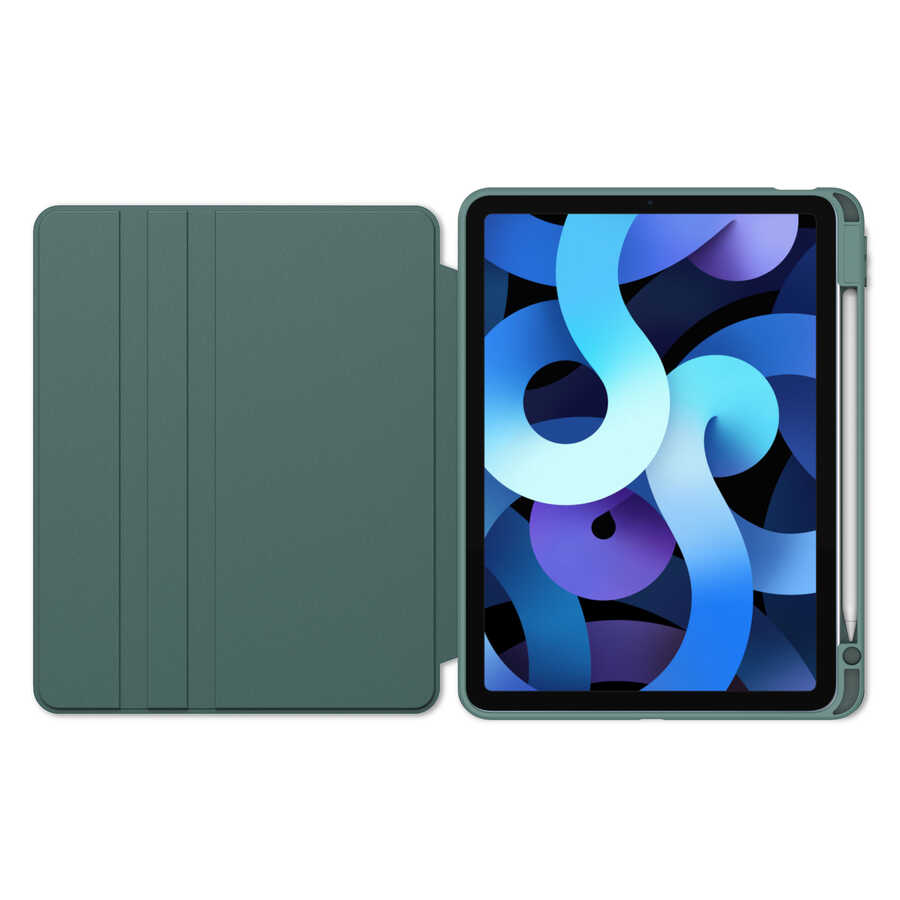 Apple iPad Air 11 2024 Kılıf Zore Nayn Dönebilen Standlı Kılıf Koyu Yeşil