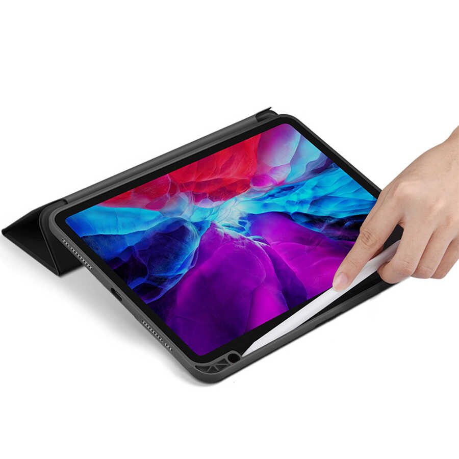Apple iPad Air 11 2024 Kılıf Zore Nort Arkası Şeffaf Standlı Kılıf Lacivert