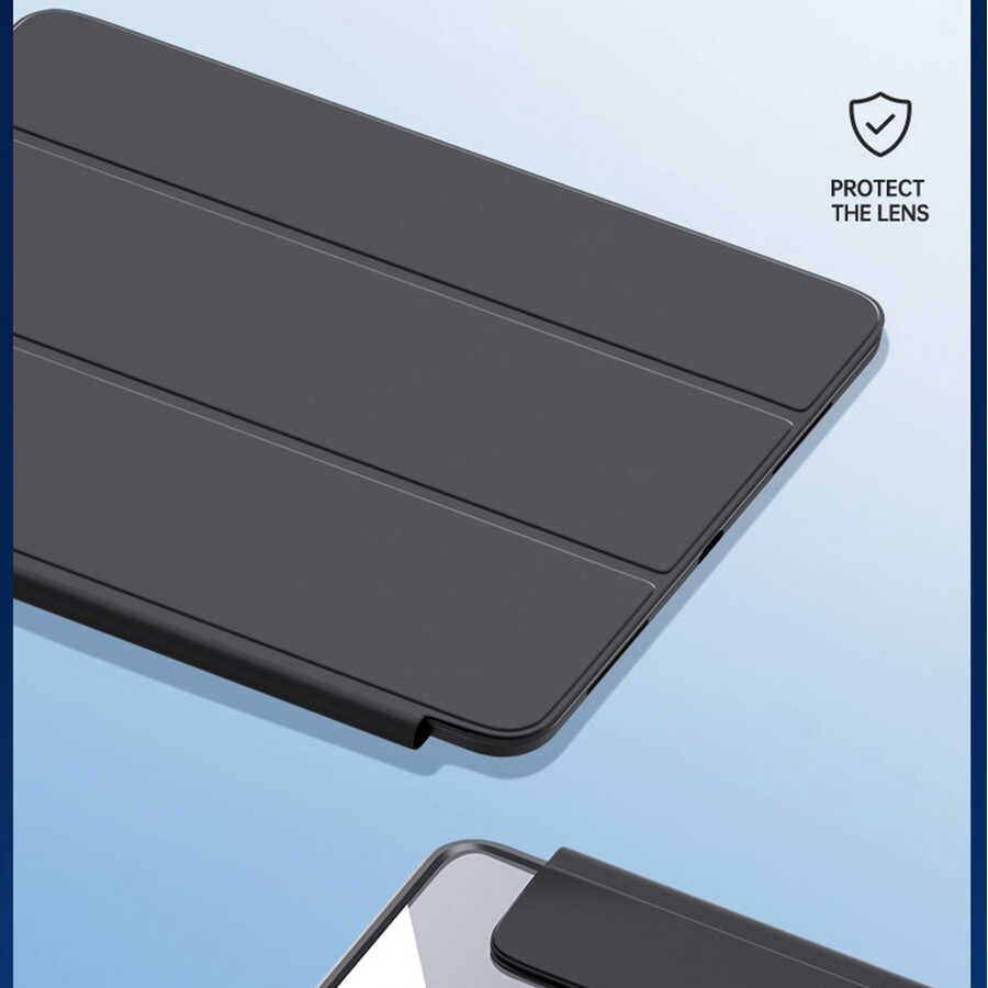 Apple iPad Air 11 2024 Kılıf Zore Nort Arkası Şeffaf Standlı Kılıf Mavi Açık