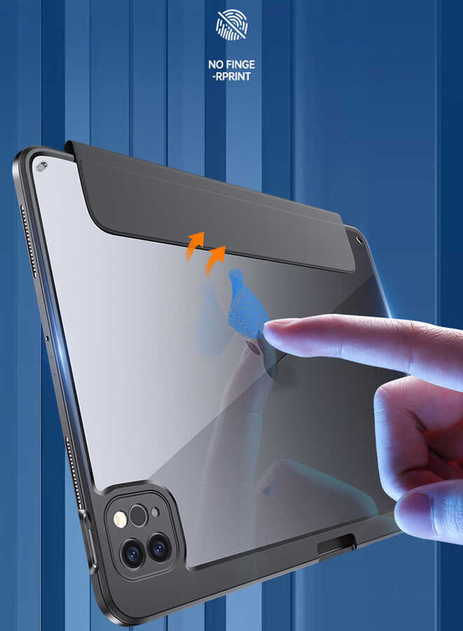 Apple iPad Air 11 2024 Kılıf Zore Nort Arkası Şeffaf Standlı Kılıf Lacivert
