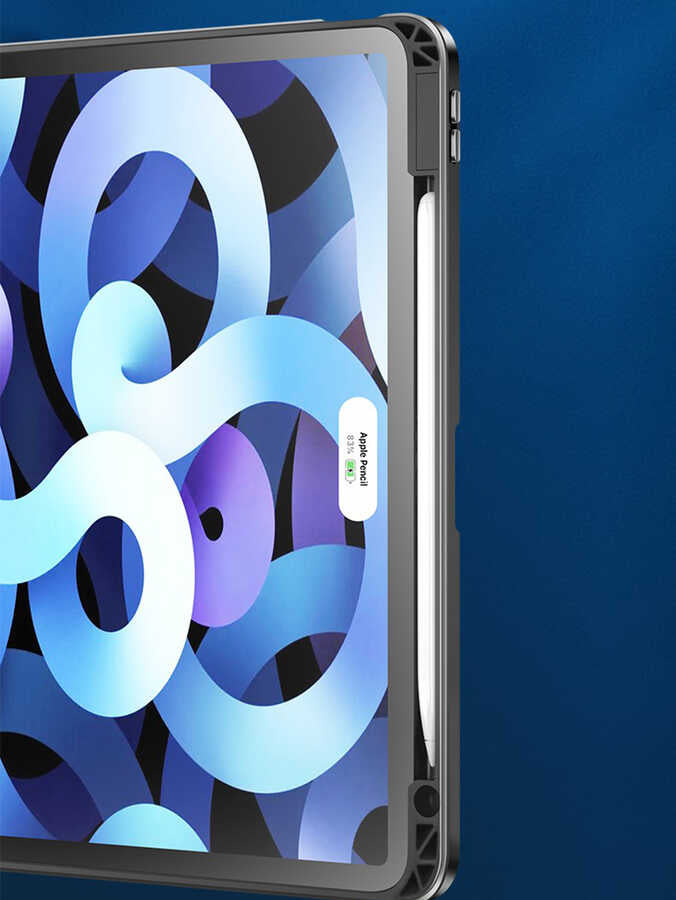 Apple iPad Air 11 2024 Kılıf Zore Nort Arkası Şeffaf Standlı Kılıf Mavi Açık