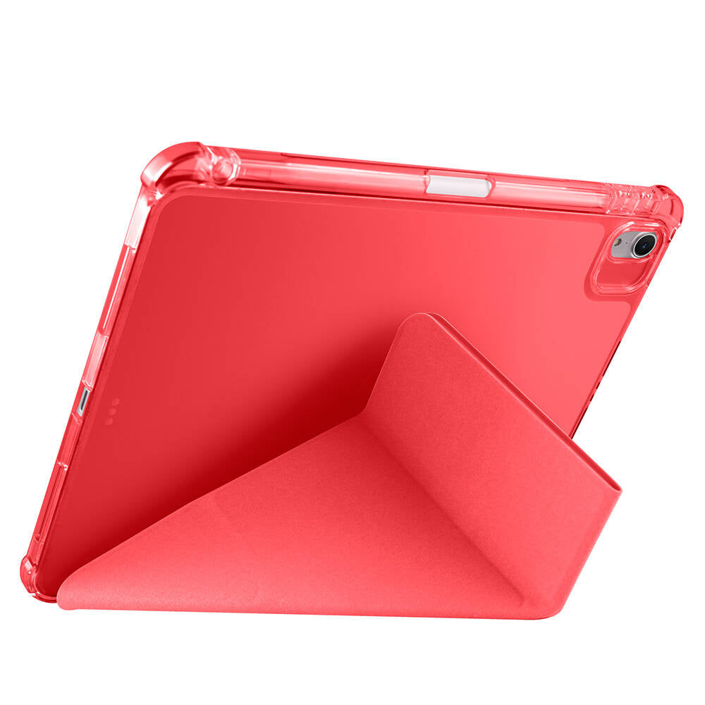 Apple iPad Air 11 2024 Kılıf Zore Tri Folding Kalem Bölmeli Standlı Kılıf Kırmızı