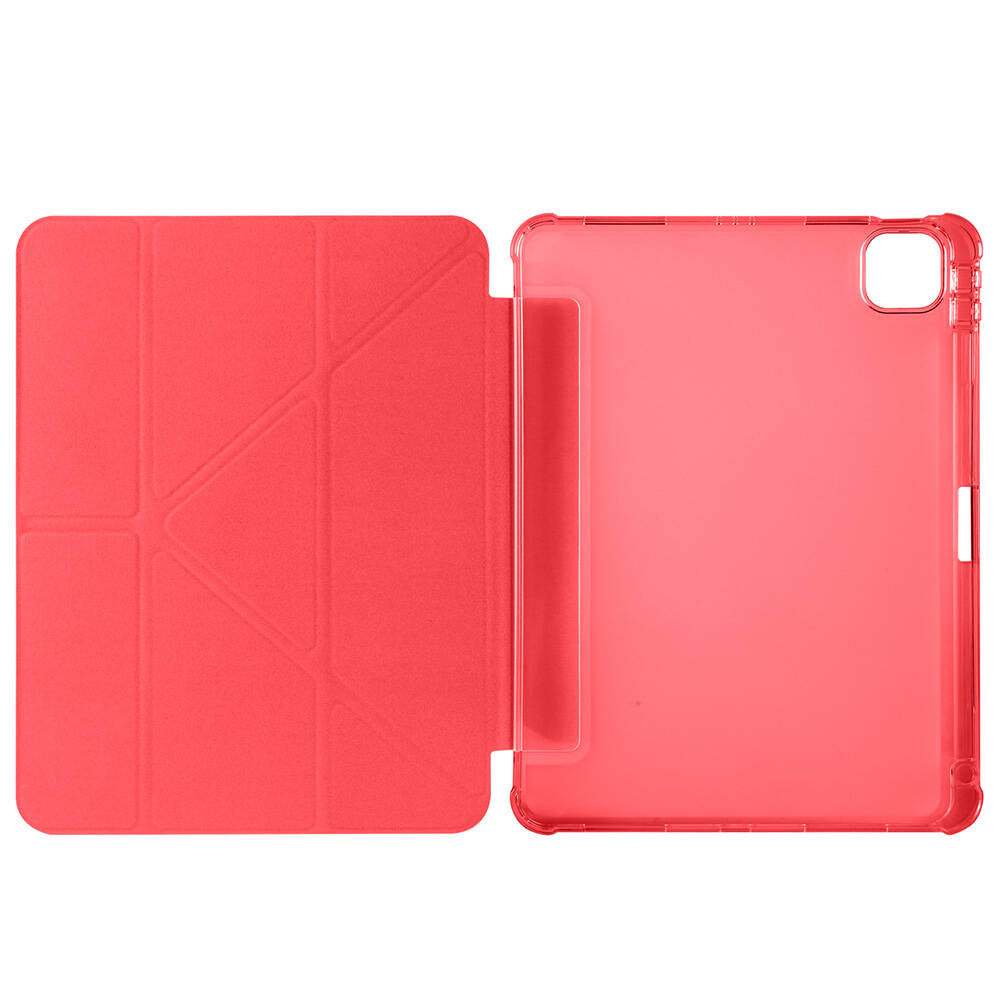Apple iPad Air 11 2024 Kılıf Zore Tri Folding Kalem Bölmeli Standlı Kılıf Kırmızı