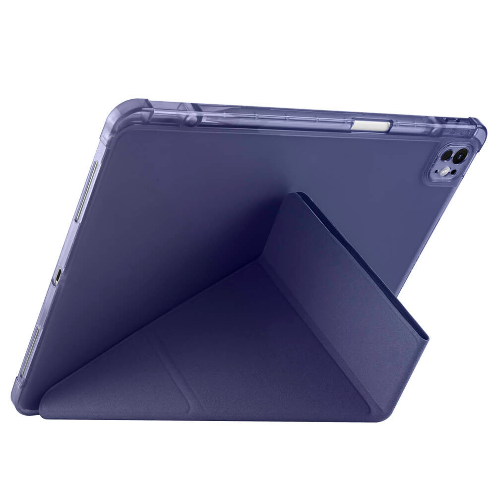 Apple iPad Air 13 2025 M3 Kılıf Zore Tri Folding Kalem Bölmeli Standlı Kılıf Mor