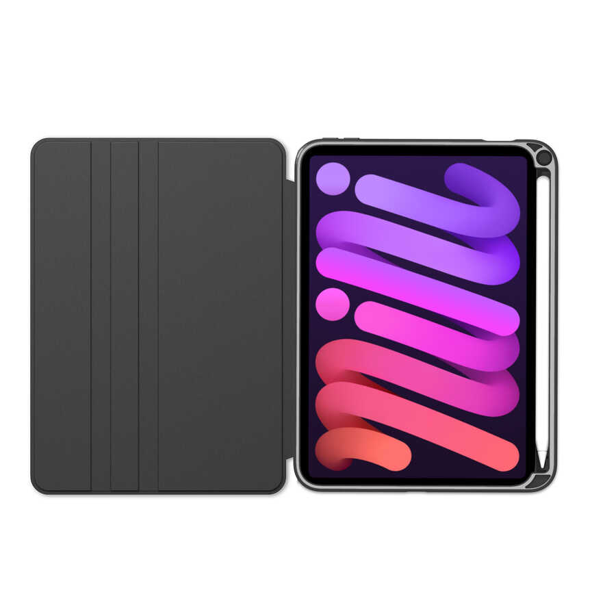 Apple iPad Mini 2021 (6.Nesil) Kılıf Zore Nayn Dönebilen Standlı Kılıf Siyah