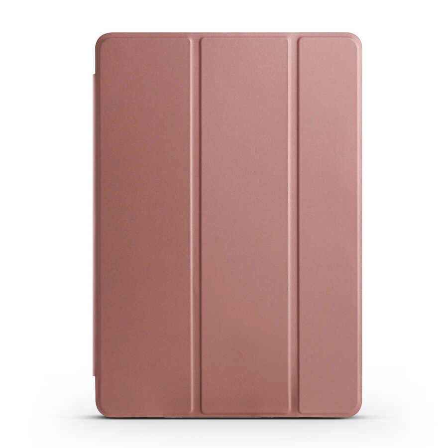 Apple iPad Pro 10.5 (7.Nesil) Zore Smart Cover Standlı 1-1 Kılıf Pembe Koyu