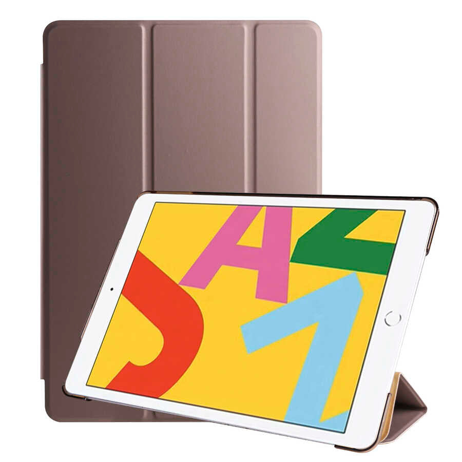 Apple iPad Pro 10.5 (7.Nesil) Zore Smart Cover Standlı 1-1 Kılıf Gold