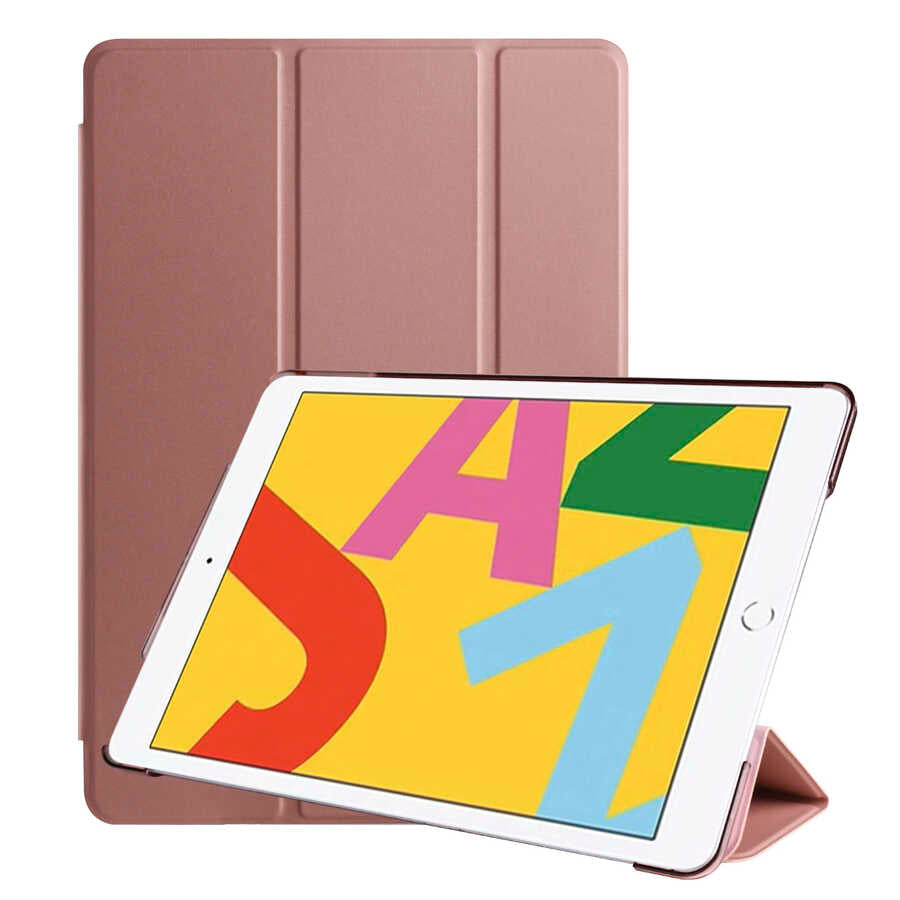 Apple iPad Pro 10.5 (7.Nesil) Zore Smart Cover Standlı 1-1 Kılıf Rose Gold