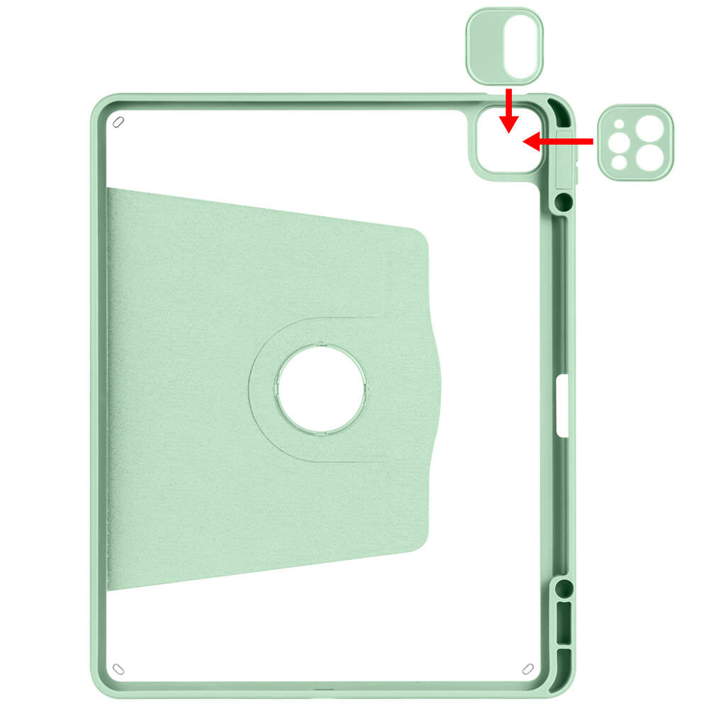 Apple iPad Pro 11 2018 Kılıf Zore Termik Kalem Bölmeli Dönebilen Standlı Kılıf Lavendery Gray