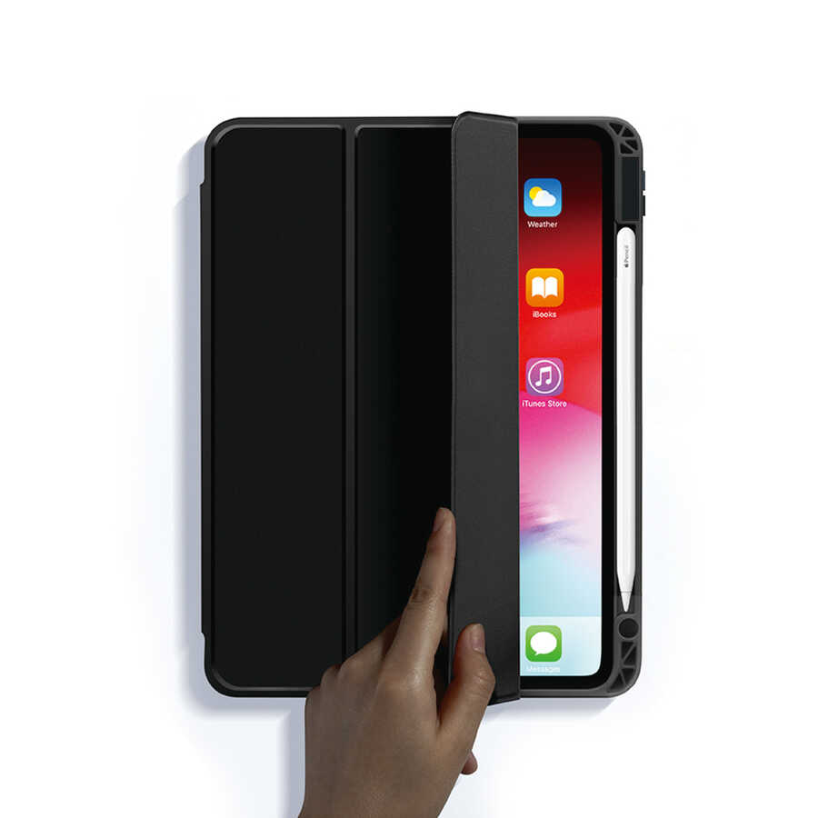 Apple iPad Pro 12.9 2018 (3.Nesil) Kılıf Zore Nort Arkası Şeffaf Standlı Kılıf Pembe