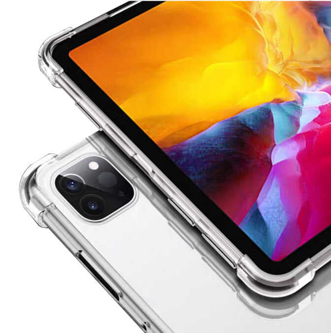 Apple iPad Pro 12.9 2020 (4.Nesil) Kılıf Zore Tablet Nitro Anti Shock Silikon Kapak Renksiz