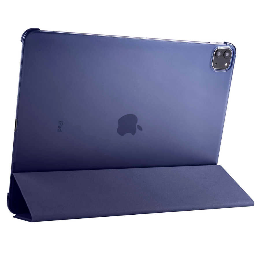 Apple iPad Pro 12.9 2021 (5.Nesil) Zore Smart Cover Standlı 1-1 Kılıf Lacivert