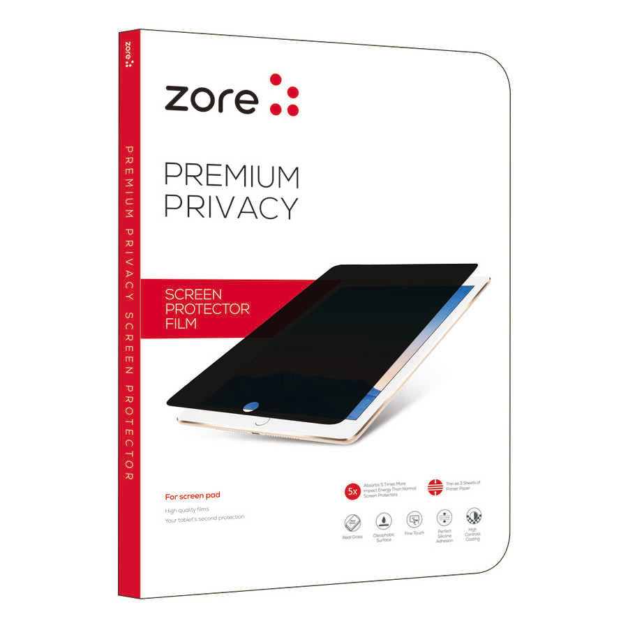 Apple iPad Pro 12.9 2022 M2 Zore Tablet Privacy Temperli Cam Ekran Koruyucu Siyah