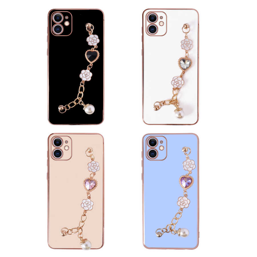 Apple iPhone 11 Kılıf El Tutamaçlı Kamera Korumalı Zore Taka Silikon Kapak Mor