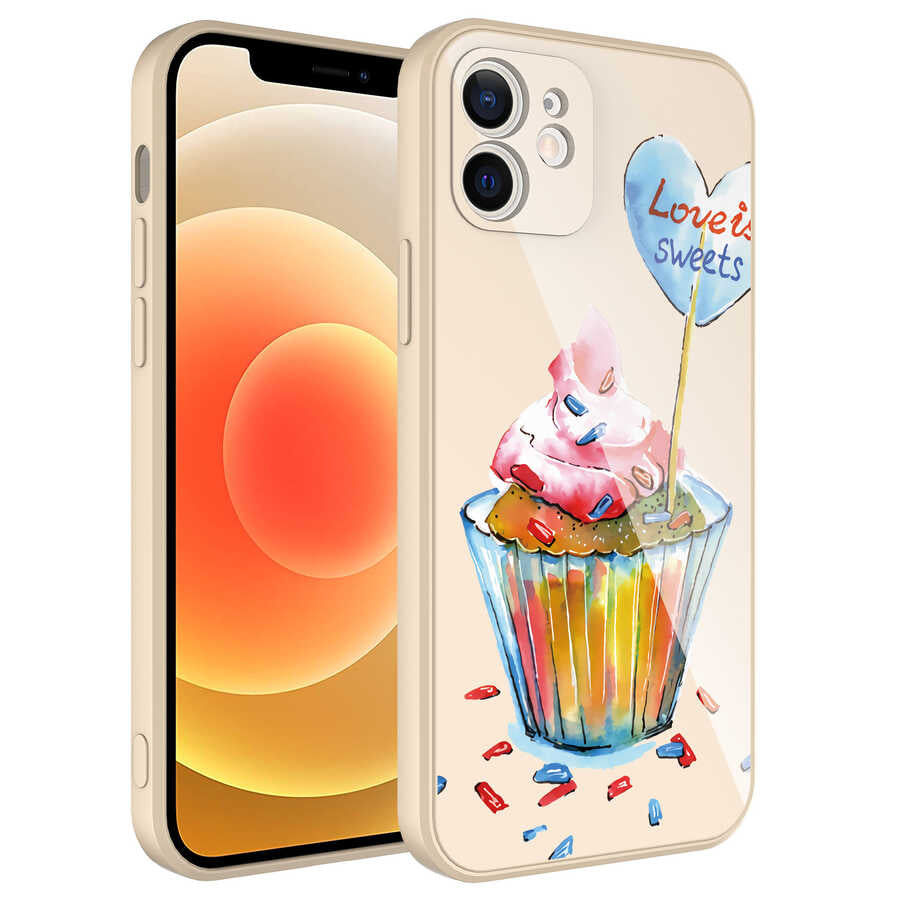 Apple iPhone 11 Kılıf Kamera Korumalı Desenli Sert Silikon Zore Epoksi Kapak NO8