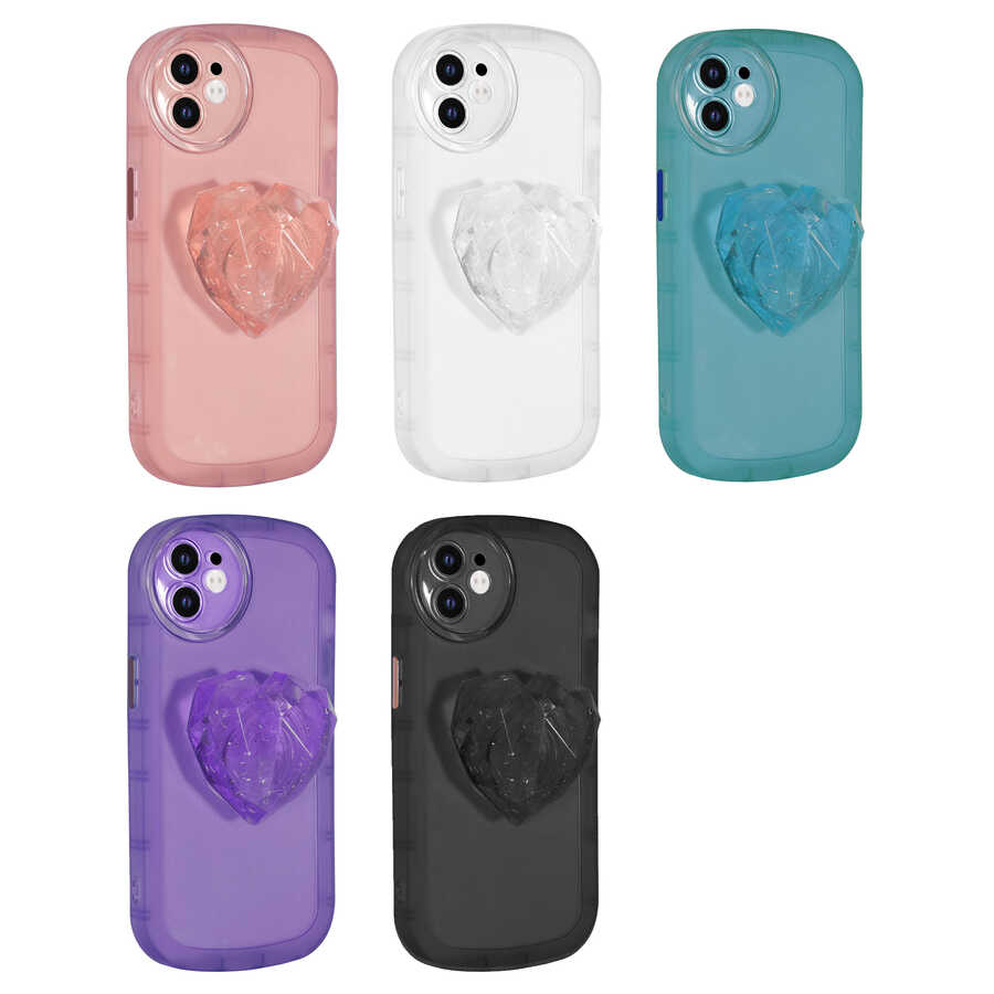 Apple iPhone 11 Kılıf Kamera Korumalı Pop Soketli Renkli Zore Ofro Kapak Sarı