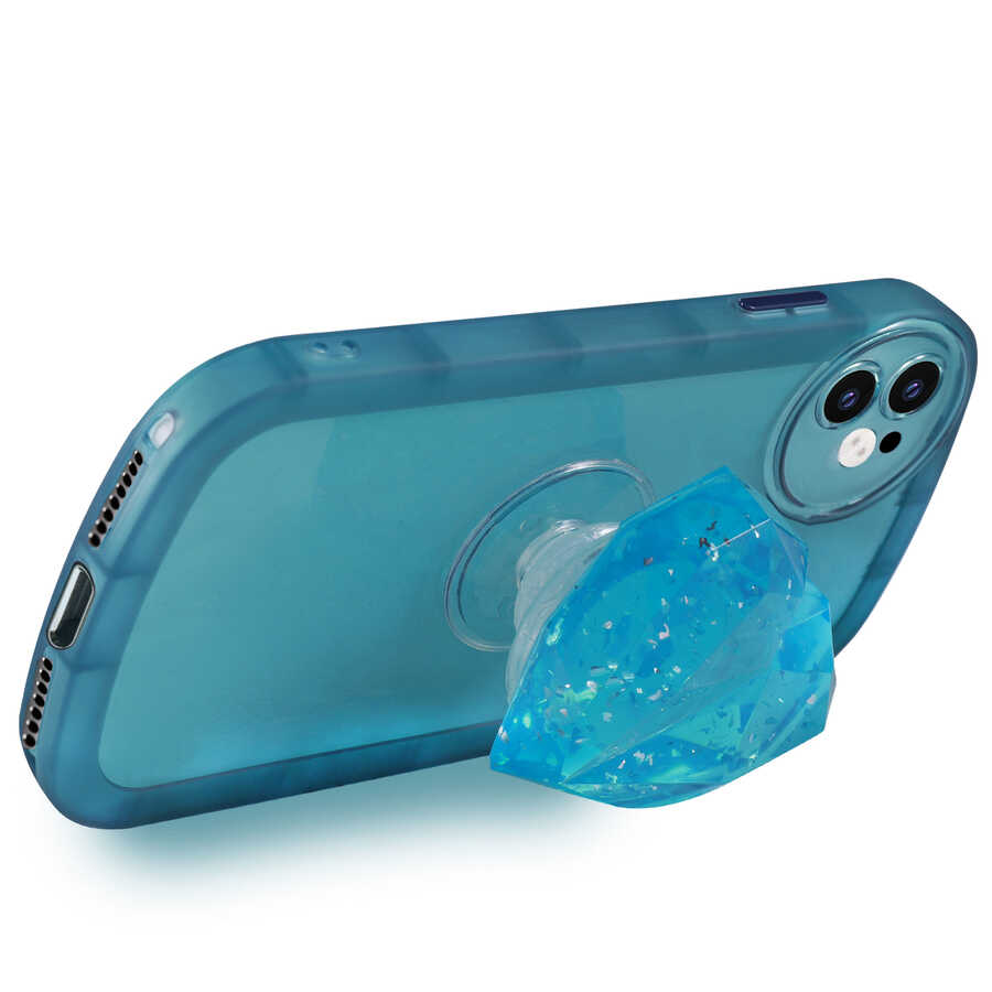 Apple iPhone 11 Kılıf Kamera Korumalı Pop Soketli Renkli Zore Ofro Kapak Pembe